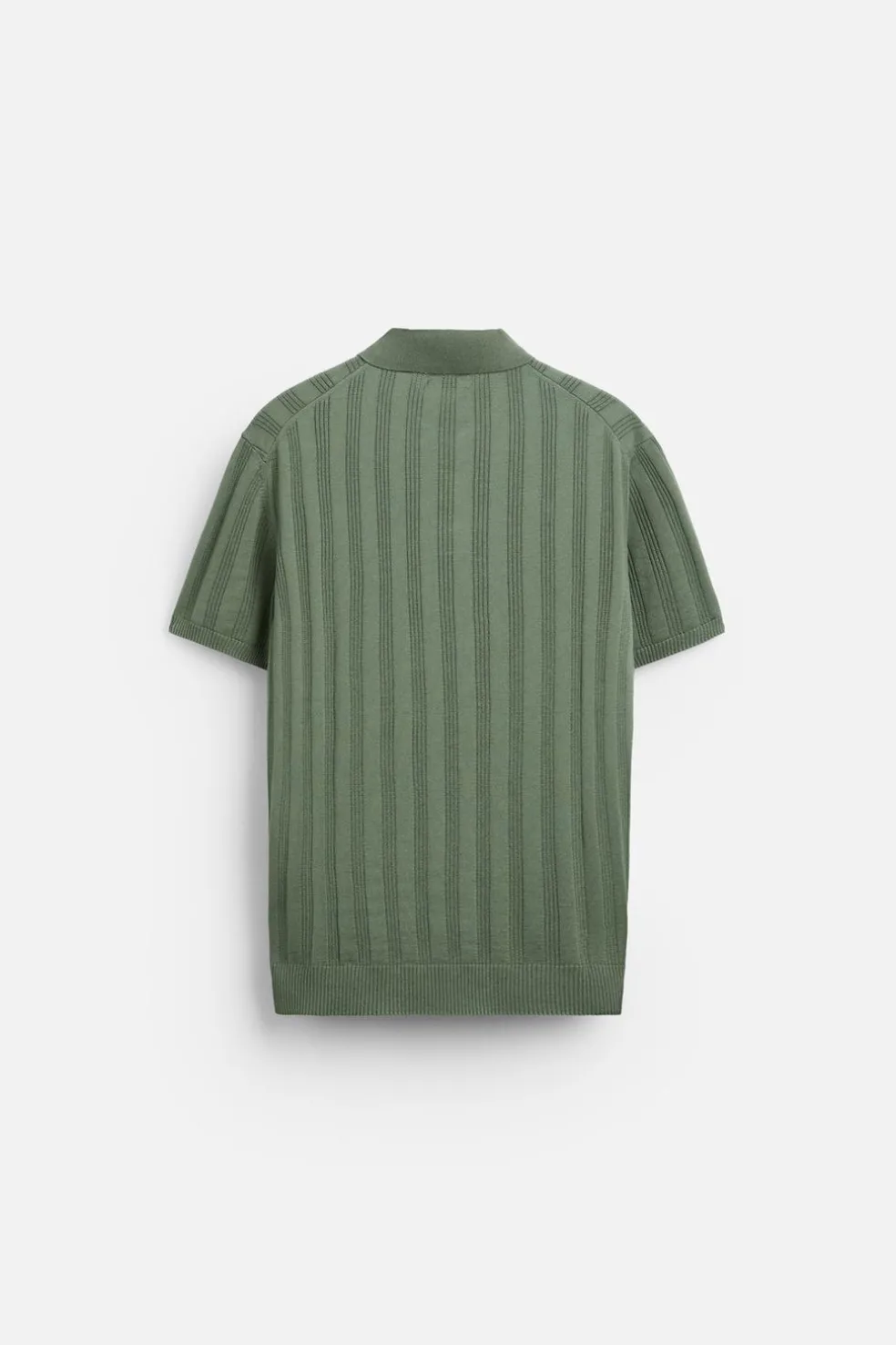 ZARA Camisola / Casacos|Polos^POLO DE MALHA CANELADA Esverdeado