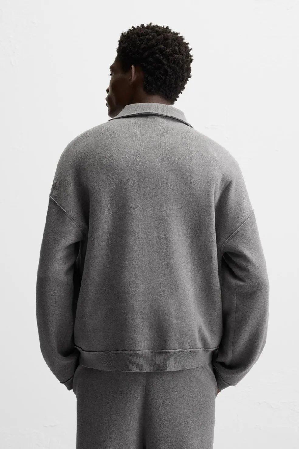 ZARA Camisola / Casacos|Polos^POLO DE MALHA COM COSTURAS IRREGULARES Cinzento-vigoré