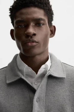ZARA Camisola / Casacos|Polos^POLO DE MALHA COM COSTURAS IRREGULARES Cinzento-vigoré