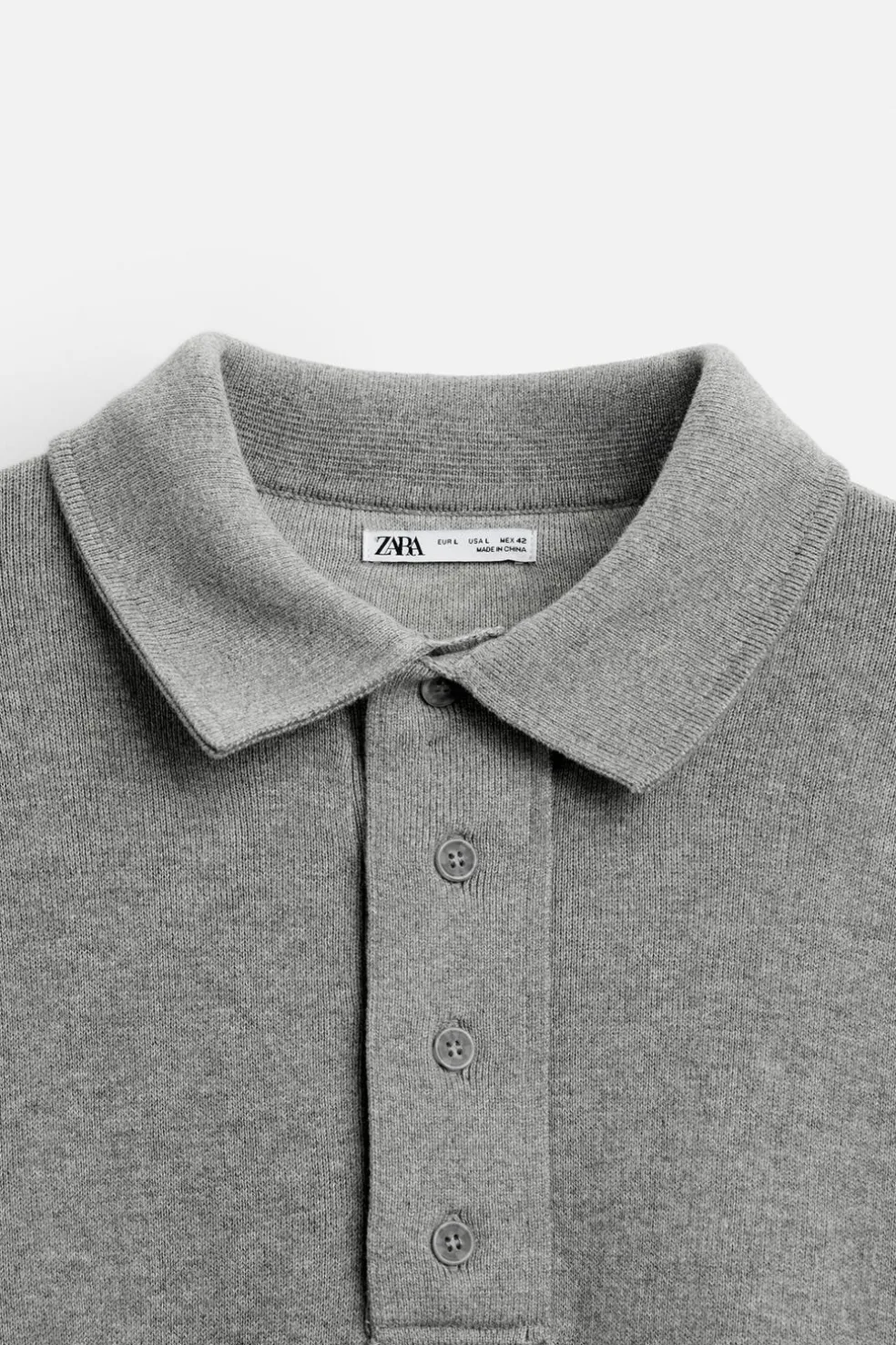 ZARA Camisola / Casacos|Polos^POLO DE MALHA COM COSTURAS IRREGULARES Cinzento-vigoré