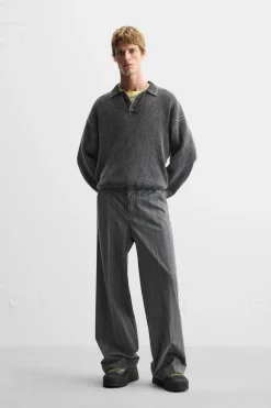 ZARA Camisola / Casacos|Polos^POLO DE MALHA COM EFEITO LAVADO Preto