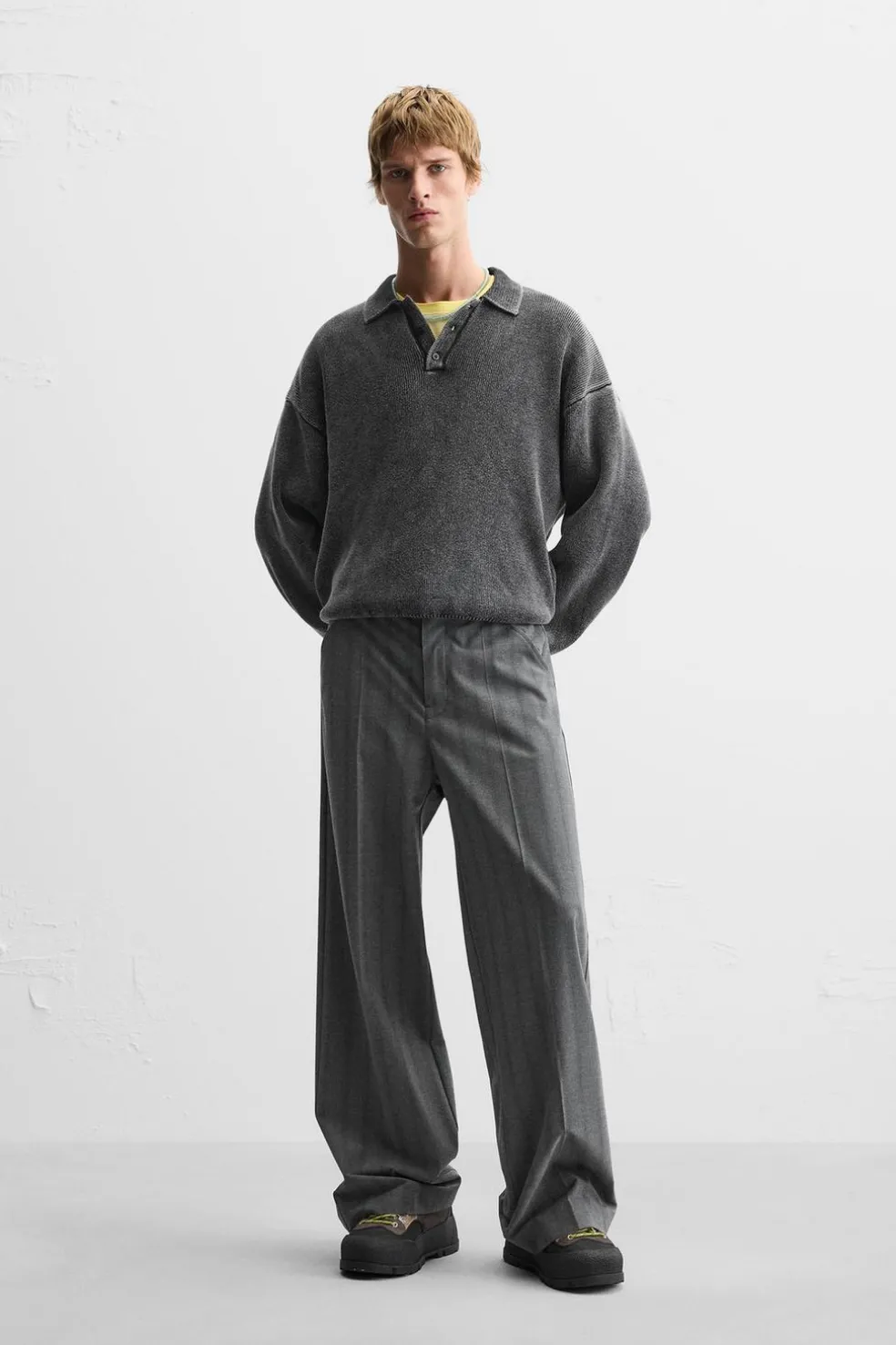 ZARA Camisola / Casacos|Polos^POLO DE MALHA COM EFEITO LAVADO Preto