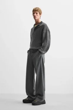 ZARA Camisola / Casacos|Polos^POLO DE MALHA COM EFEITO LAVADO Preto