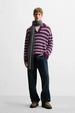 ZARA Camisola / Casacos|Polos^POLO DE MALHA COM EFEITO DE PELO Roxo