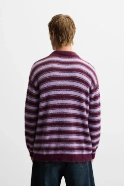 ZARA Camisola / Casacos|Polos^POLO DE MALHA COM EFEITO DE PELO Roxo