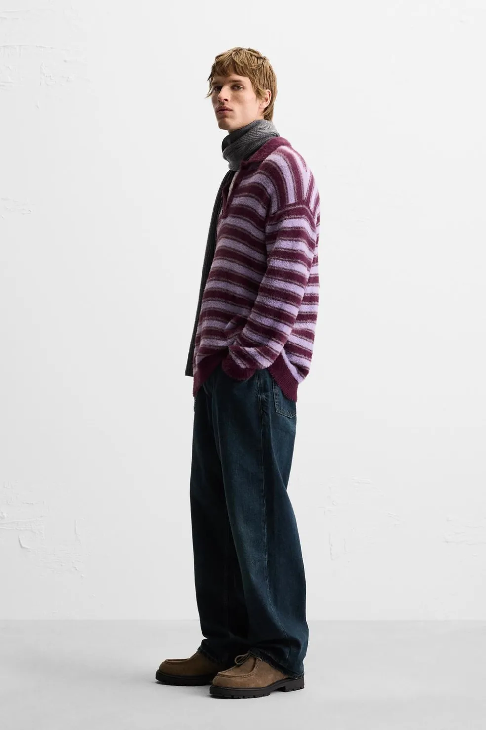 ZARA Camisola / Casacos|Polos^POLO DE MALHA COM EFEITO DE PELO Roxo