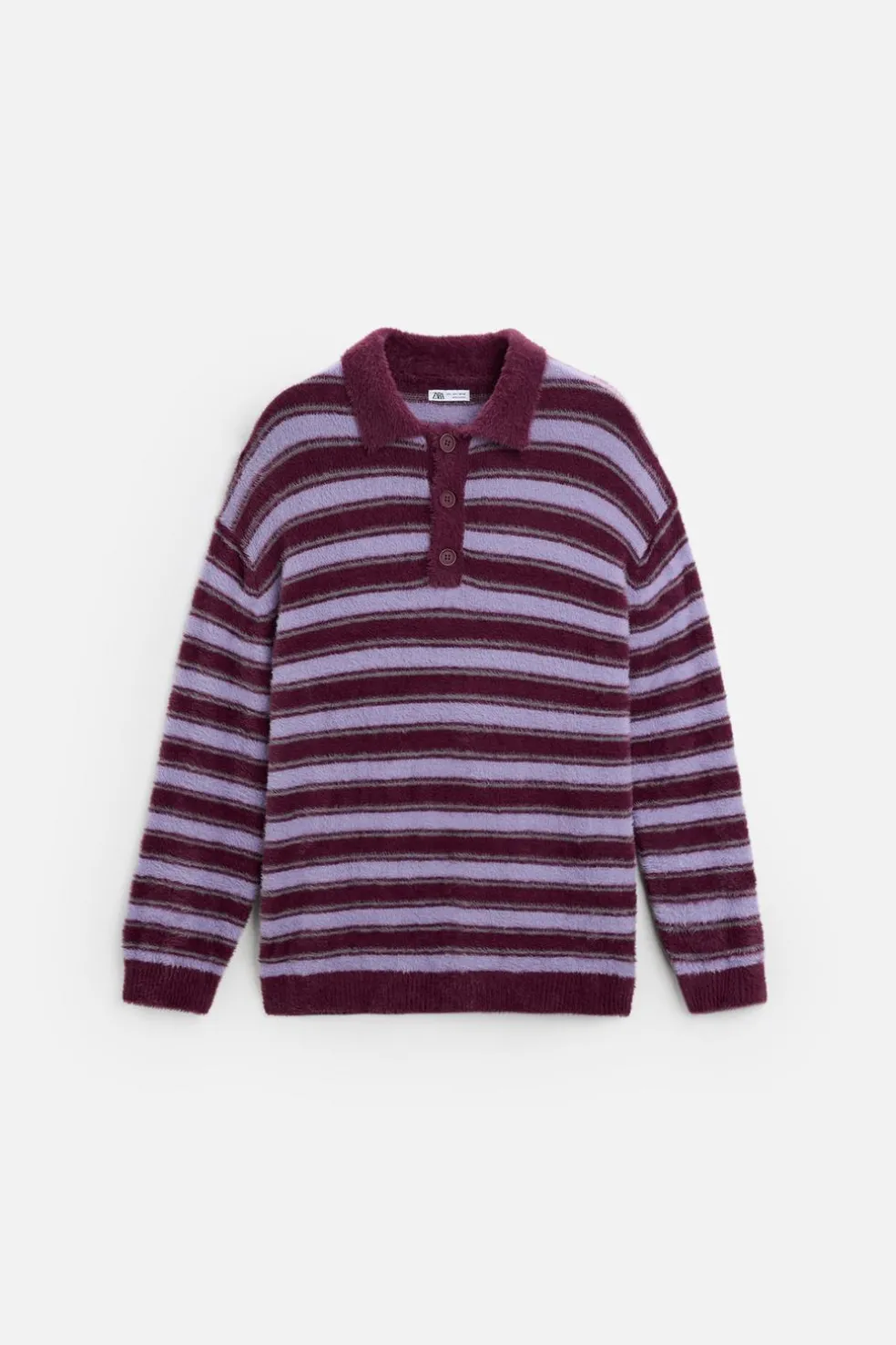 ZARA Camisola / Casacos|Polos^POLO DE MALHA COM EFEITO DE PELO Roxo