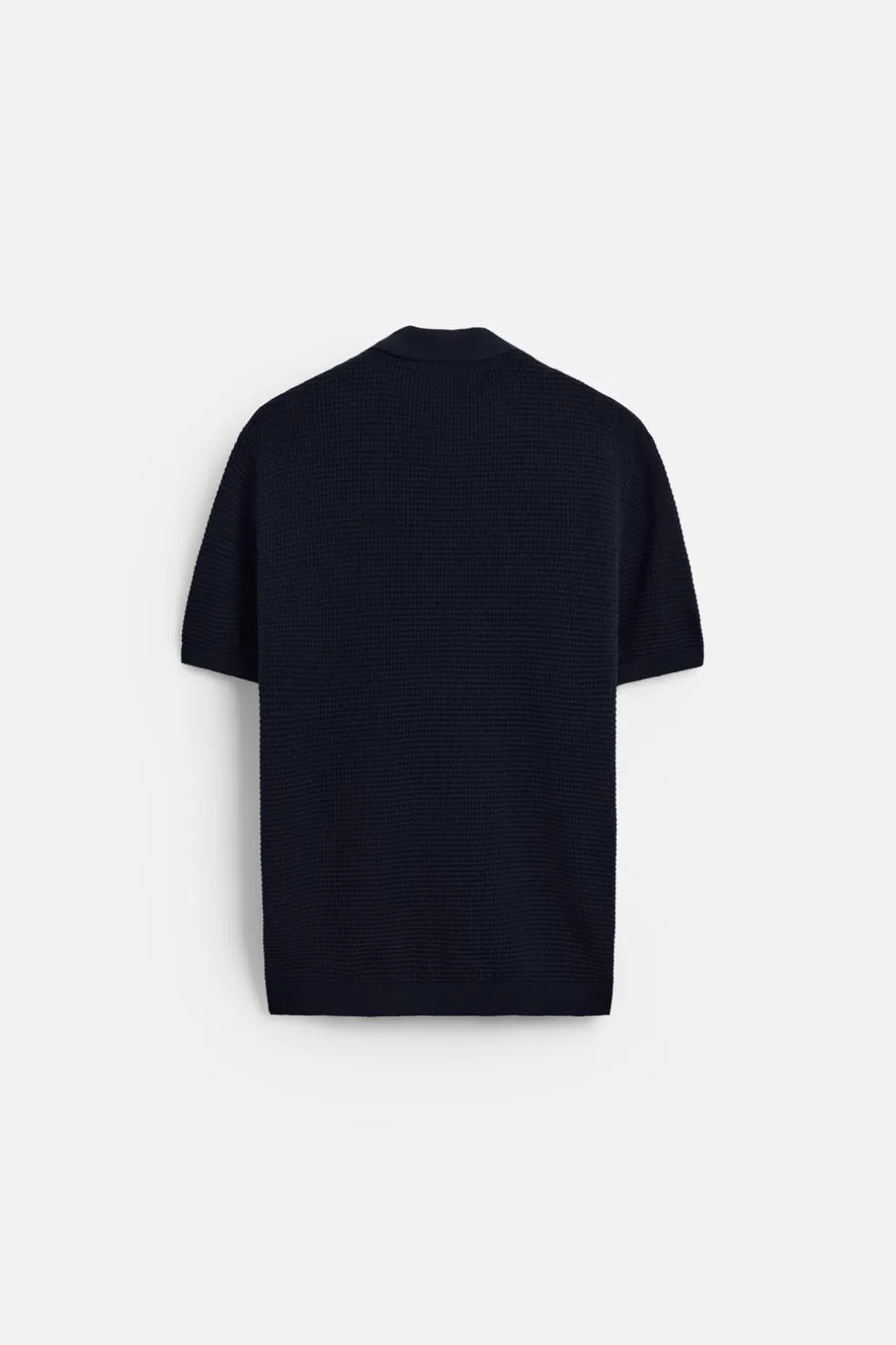 ZARA Camisola / Casacos|Polos^POLO DE MALHA COM ESTRUTURA EM XADREZ PEQUENO Azul-marinho
