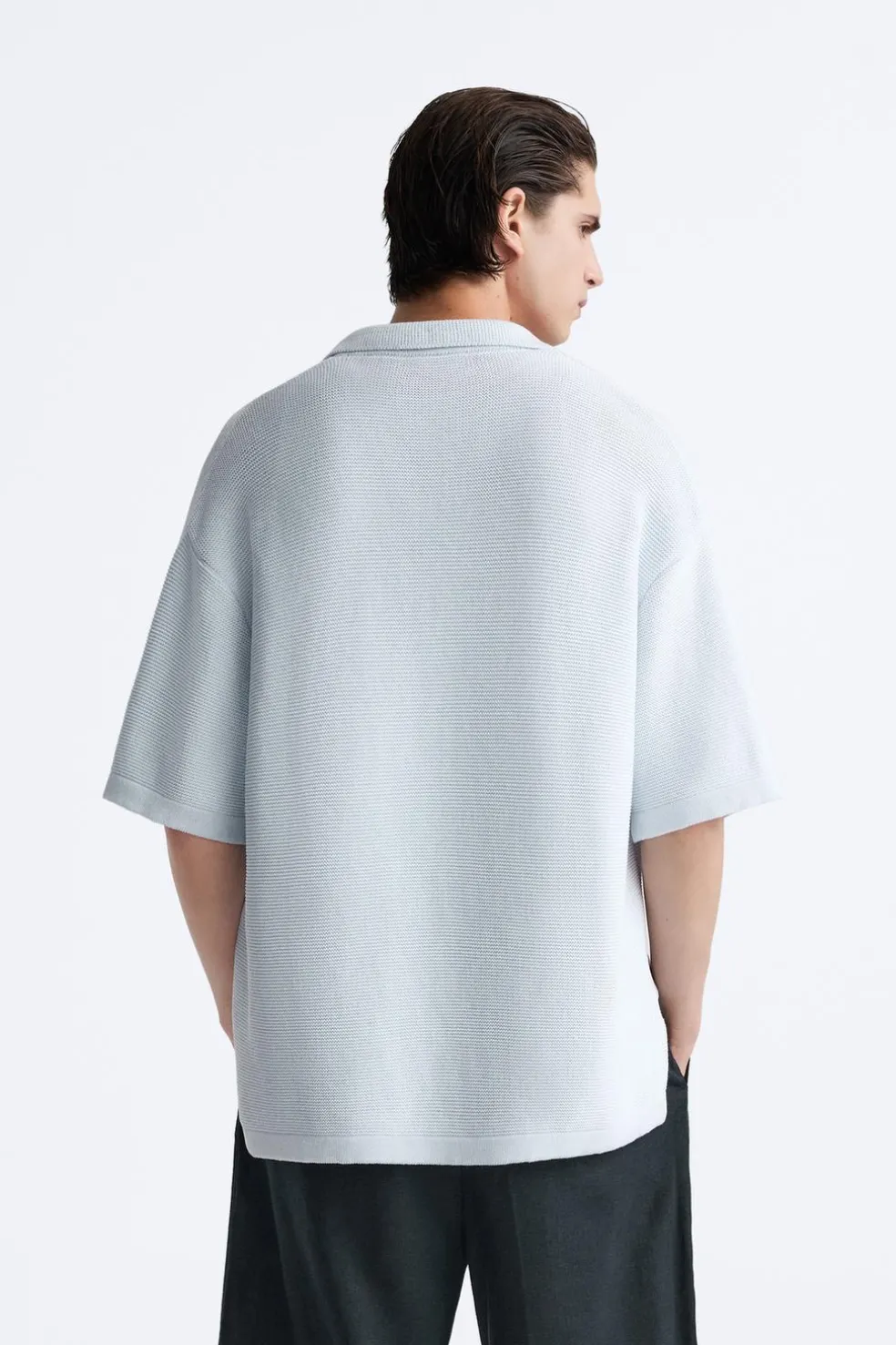 ZARA Camisola / Casacos|Polos^POLO DE MALHA COM ESTRUTURA Azul-claro