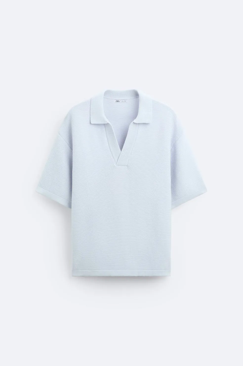 ZARA Camisola / Casacos|Polos^POLO DE MALHA COM ESTRUTURA Azul-claro