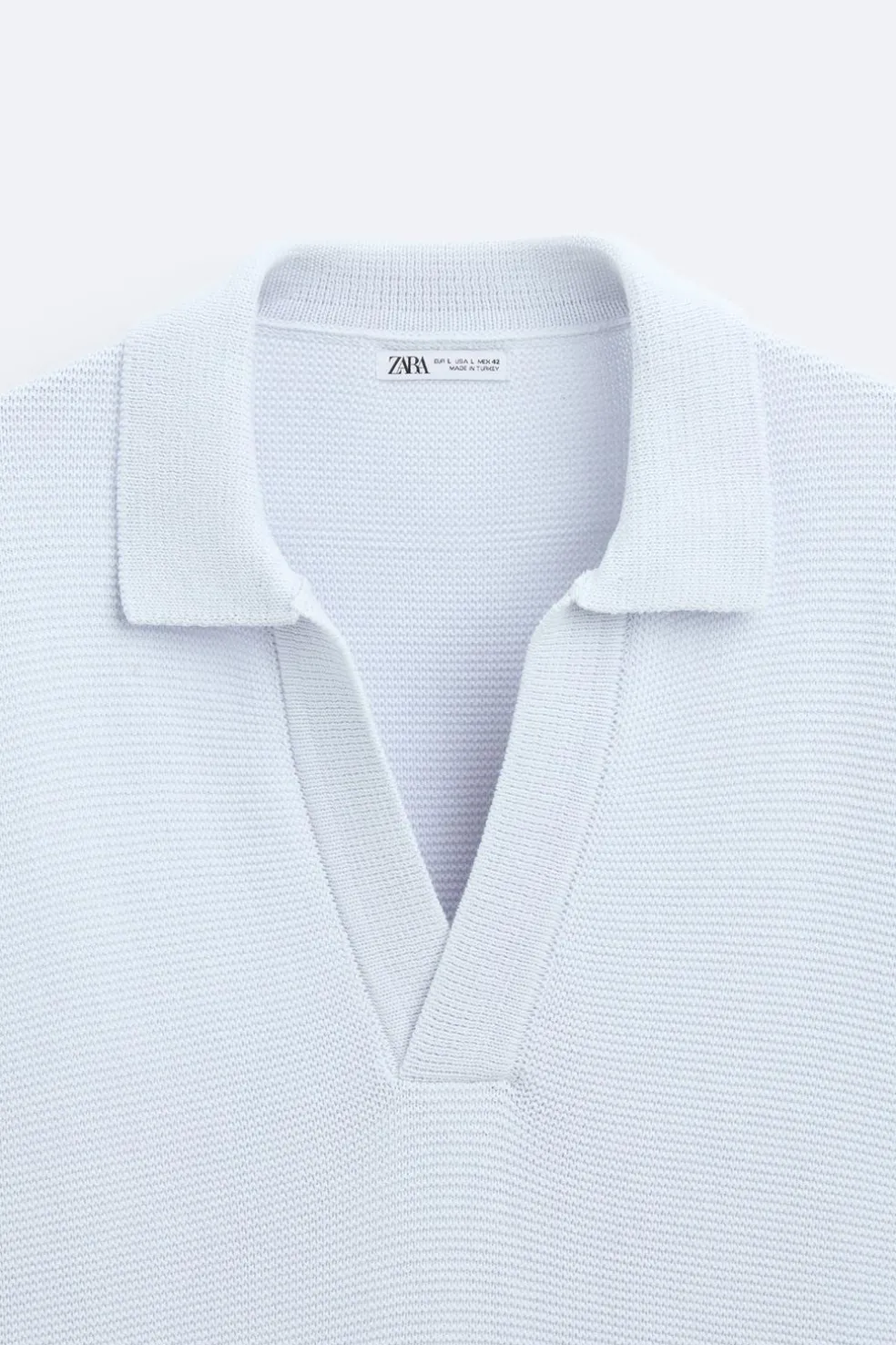 ZARA Camisola / Casacos|Polos^POLO DE MALHA COM ESTRUTURA Azul-claro