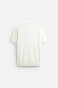 ZARA Camisola / Casacos|Polos^POLO DE MALHA COM ESTRUTURA Branco-marfim