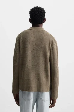 ZARA Camisola / Casacos|Polos^POLO DE MALHA COM ESTRUTURA torrado