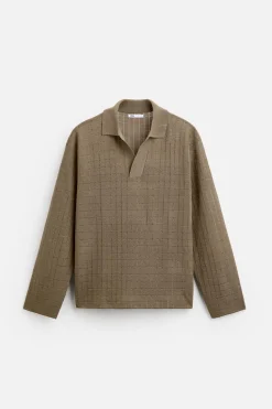 ZARA Camisola / Casacos|Polos^POLO DE MALHA COM ESTRUTURA torrado