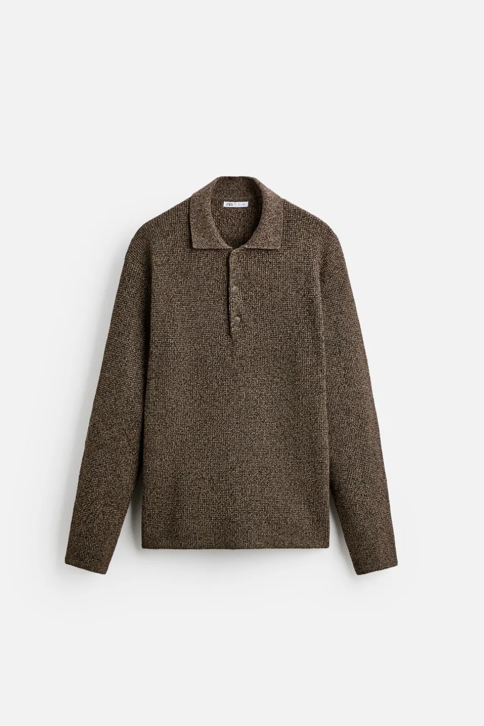 ZARA Camisola / Casacos|Polos^POLO DE MALHA COM ESTRUTURA Caqui