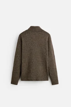 ZARA Camisola / Casacos|Polos^POLO DE MALHA COM ESTRUTURA Caqui