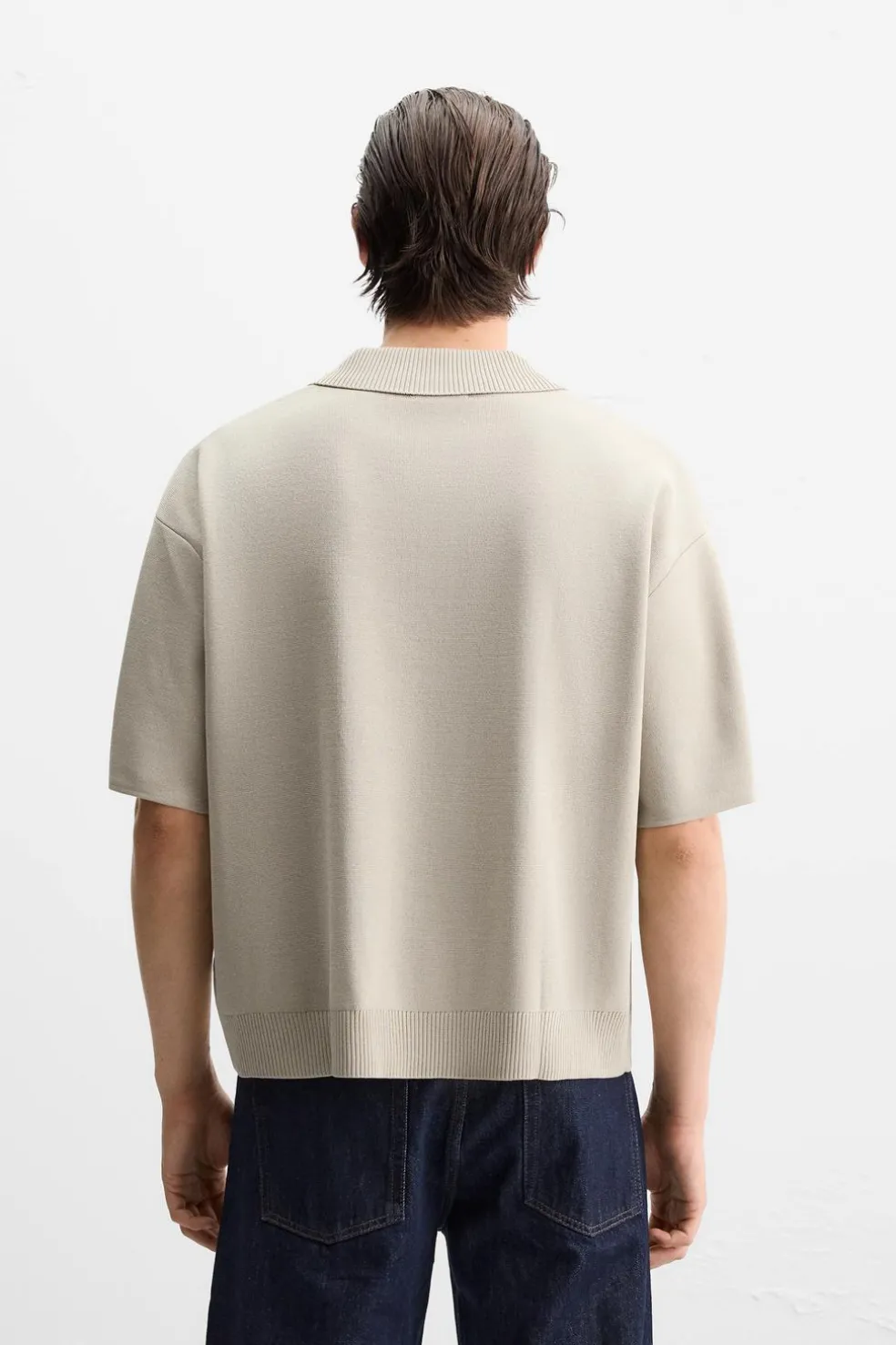 ZARA Camisola / Casacos|Polos^POLO DE MALHA COM FECHO DE CORRER Pedra