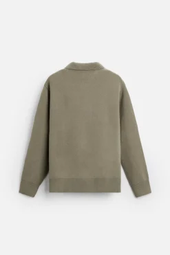 ZARA Camisola / Casacos|Polos^POLO DE MALHA COM LÃ Verde sálvia