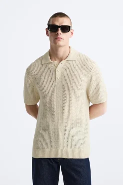 ZARA Camisola / Casacos|Polos^POLO DE MALHA COM TEXTURA Cru