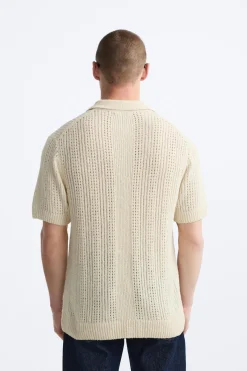 ZARA Camisola / Casacos|Polos^POLO DE MALHA COM TEXTURA Cru