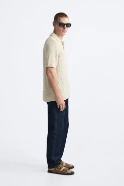 ZARA Camisola / Casacos|Polos^POLO DE MALHA COM TEXTURA Cru