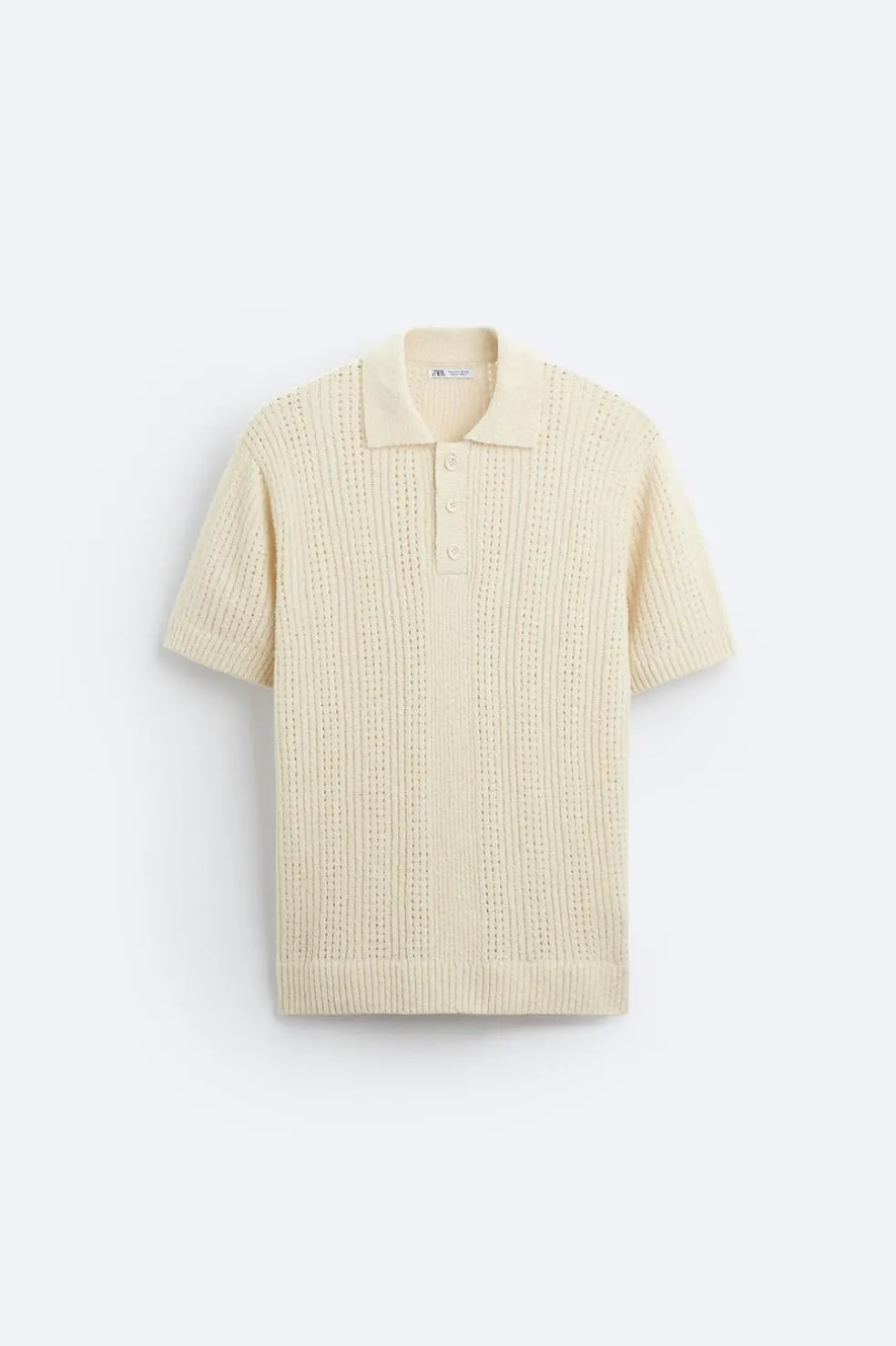 ZARA Camisola / Casacos|Polos^POLO DE MALHA COM TEXTURA Cru