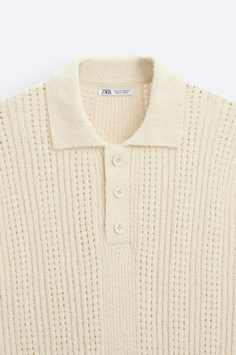 ZARA Camisola / Casacos|Polos^POLO DE MALHA COM TEXTURA Cru