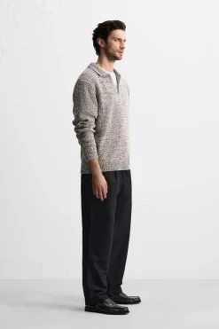 ZARA Camisola / Casacos|Polos^POLO DE MALHA COM TEXTURA Cru / Preto