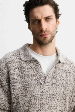 ZARA Camisola / Casacos|Polos^POLO DE MALHA COM TEXTURA Cru / Preto