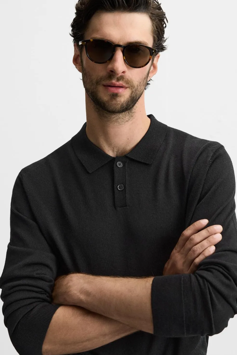 ZARA Vestuário De Inverno|Camisola / Casacos^POLO DE MALHA EM LÃ MERINO Preto