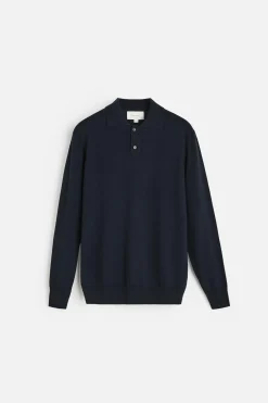 ZARA Vestuário De Inverno|Camisola / Casacos^POLO DE MALHA LÃ MERINO Azul-marinho