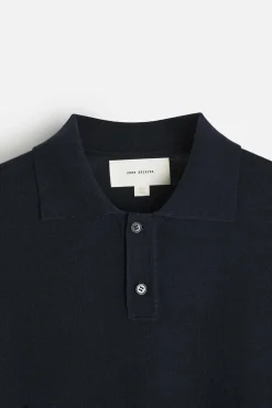 ZARA Vestuário De Inverno|Camisola / Casacos^POLO DE MALHA LÃ MERINO Azul-marinho