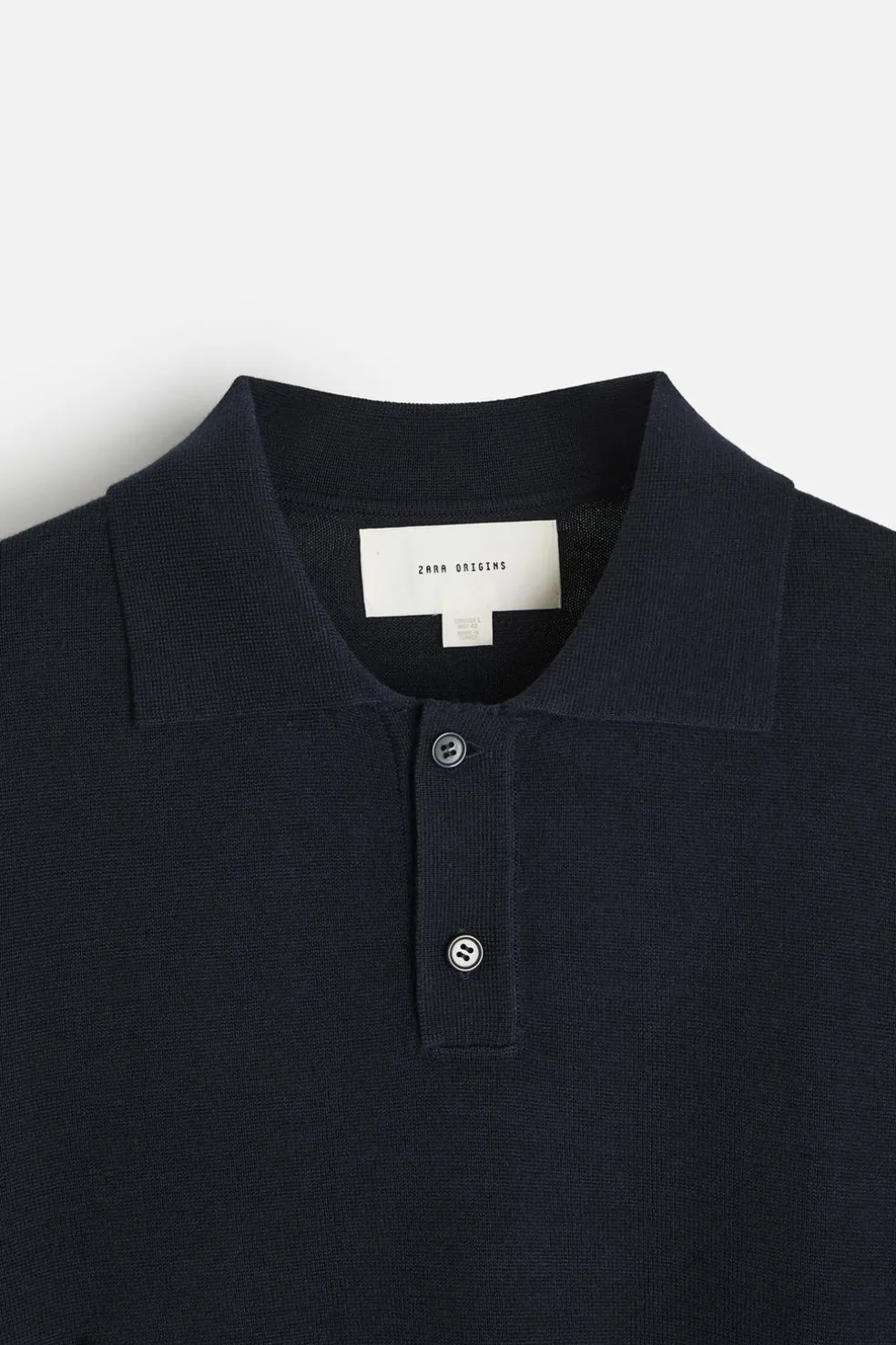 ZARA Vestuário De Inverno|Camisola / Casacos^POLO DE MALHA LÃ MERINO Azul-marinho