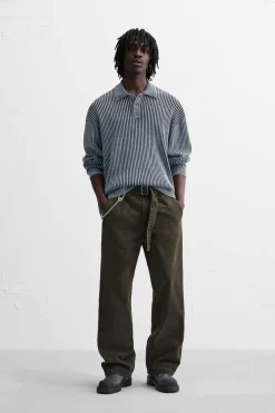 ZARA Camisola / Casacos|Polos^POLO DE MALHA LAVADA Índigo