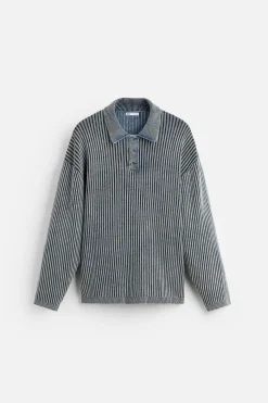 ZARA Camisola / Casacos|Polos^POLO DE MALHA LAVADA Índigo