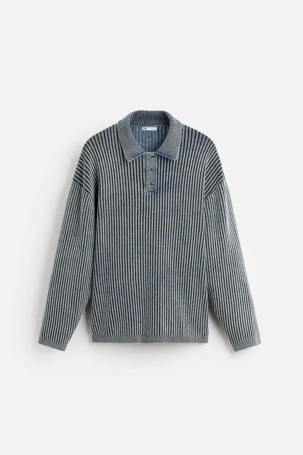 ZARA Camisola / Casacos|Polos^POLO DE MALHA LAVADA Índigo