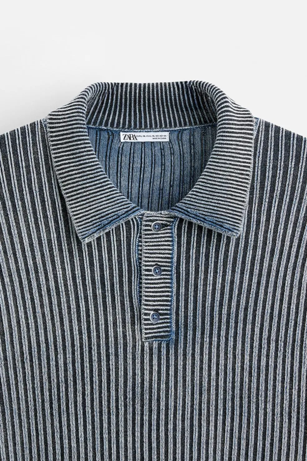 ZARA Camisola / Casacos|Polos^POLO DE MALHA LAVADA Índigo