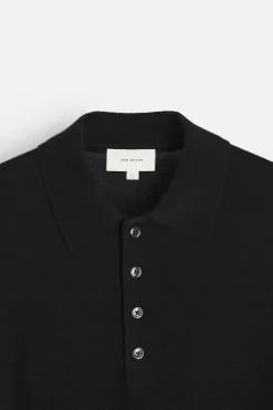 ZARA Camisola / Casacos|Polos^POLO DE MALHA LEVE LÃ - CAXEMIRA Preto