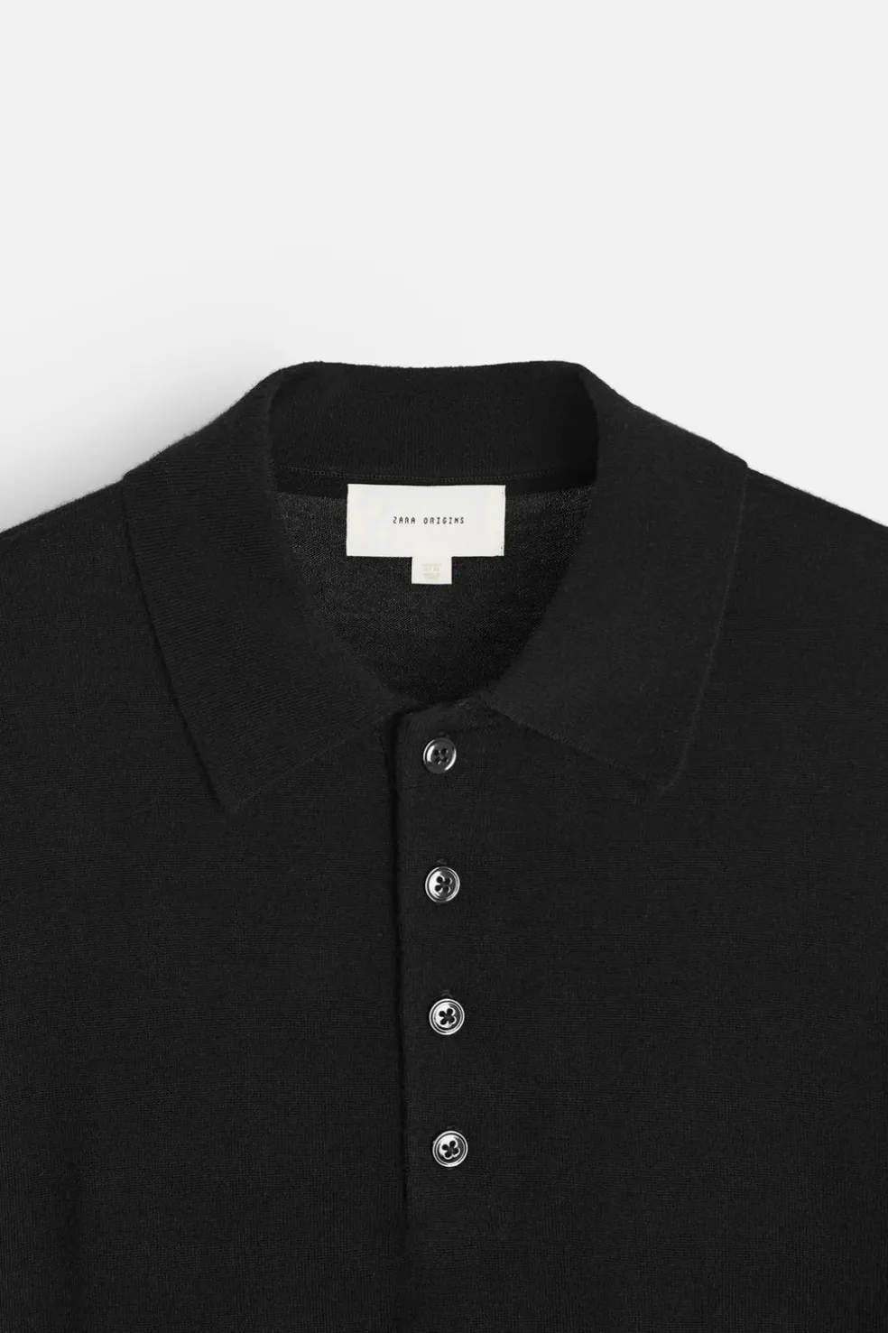 ZARA Camisola / Casacos|Polos^POLO DE MALHA LEVE LÃ - CAXEMIRA Preto