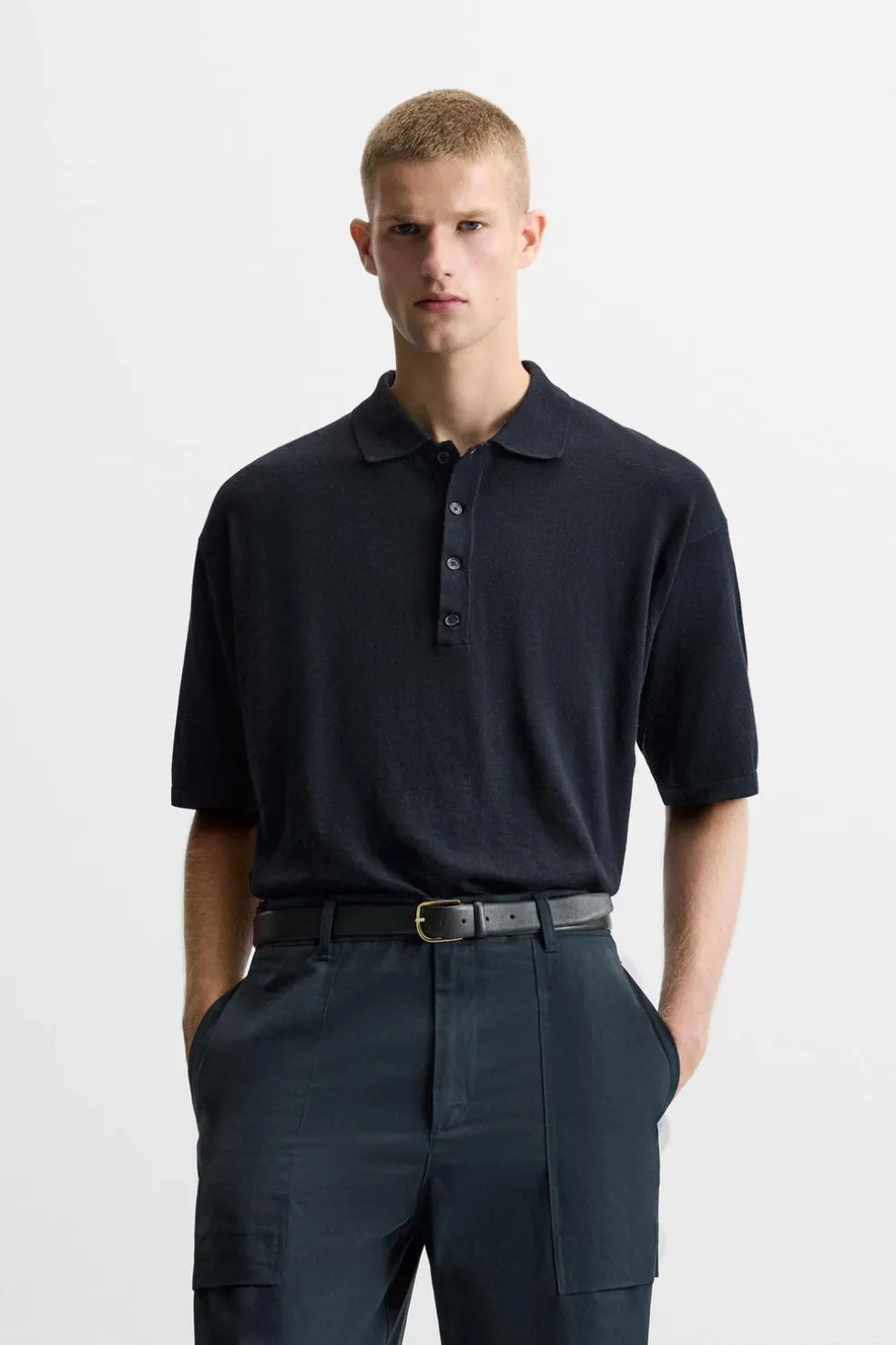 ZARA Camisola / Casacos|Polos^POLO DE MALHA LIMITED EDITION Azul-marinho