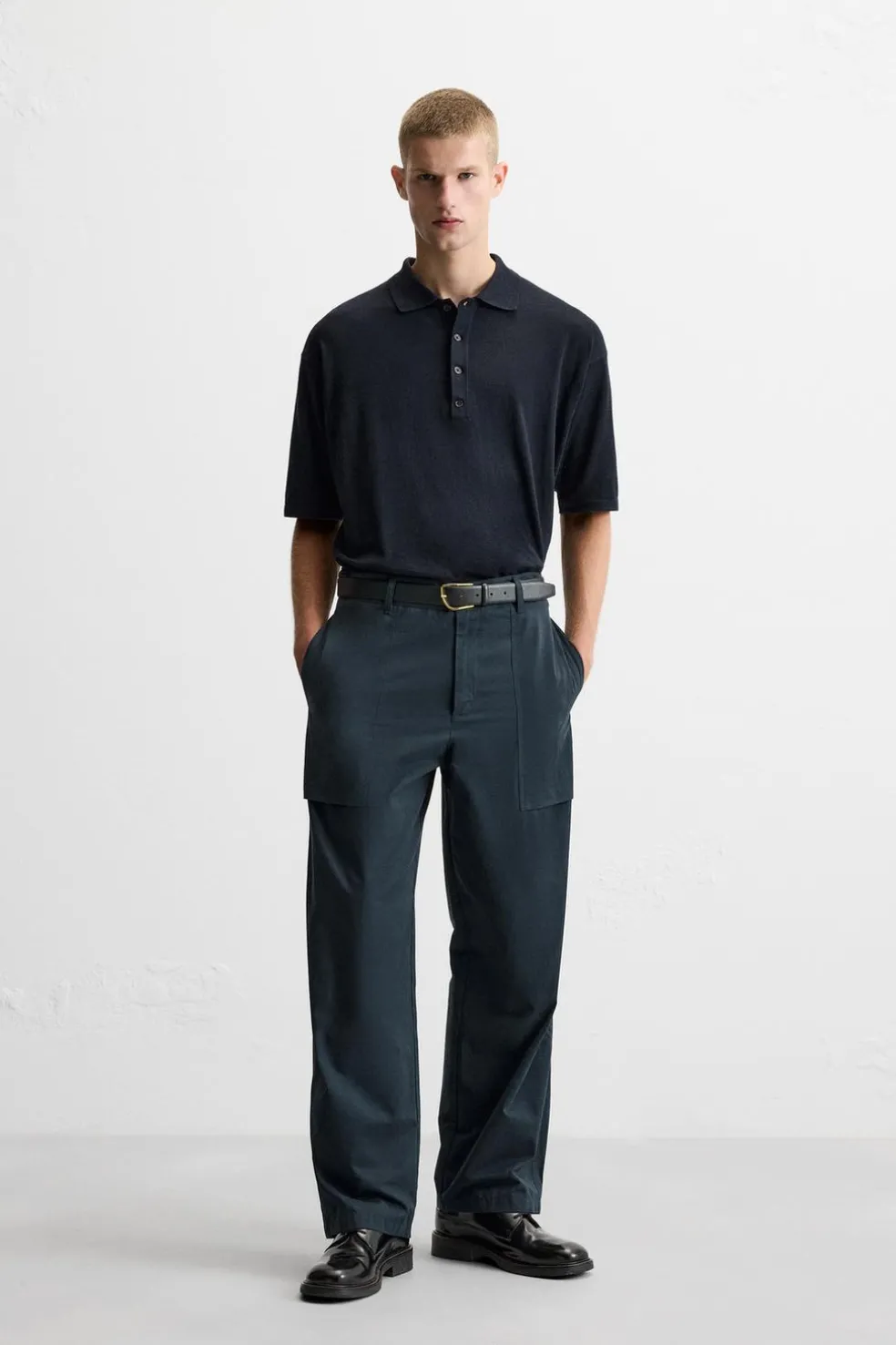 ZARA Camisola / Casacos|Polos^POLO DE MALHA LIMITED EDITION Azul-marinho