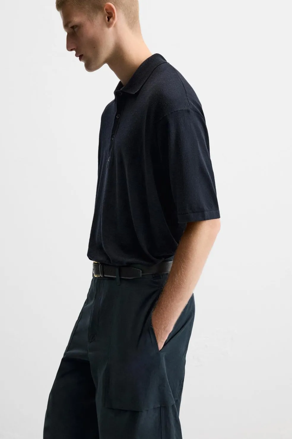 ZARA Camisola / Casacos|Polos^POLO DE MALHA LIMITED EDITION Azul-marinho