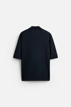 ZARA Camisola / Casacos|Polos^POLO DE MALHA LIMITED EDITION Azul-marinho