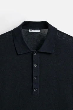 ZARA Camisola / Casacos|Polos^POLO DE MALHA LIMITED EDITION Azul-marinho