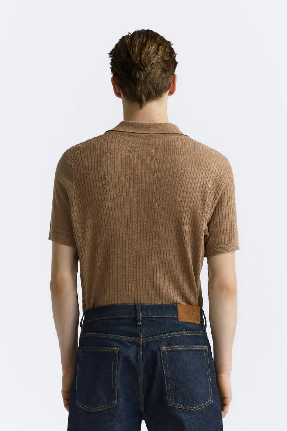 ZARA Camisola / Casacos|Polos^POLO DE MALHA LINHO - VISCOSE torrado