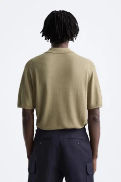 ZARA Camisola / Casacos|Polos^POLO DE MALHA LYOCELL - LINHO Bege