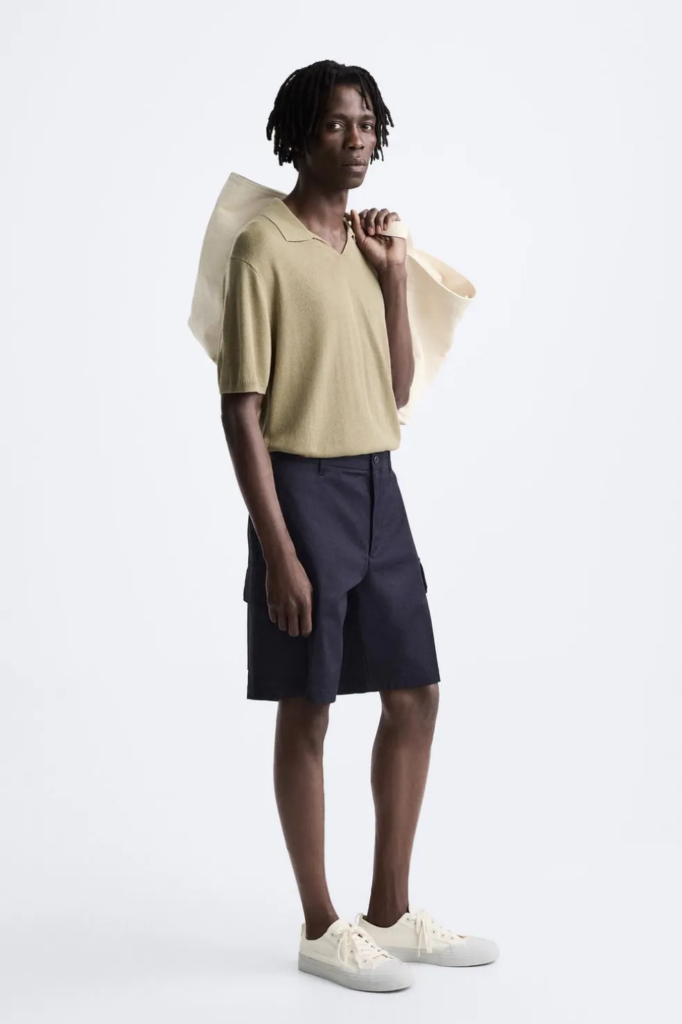ZARA Camisola / Casacos|Polos^POLO DE MALHA LYOCELL - LINHO Bege