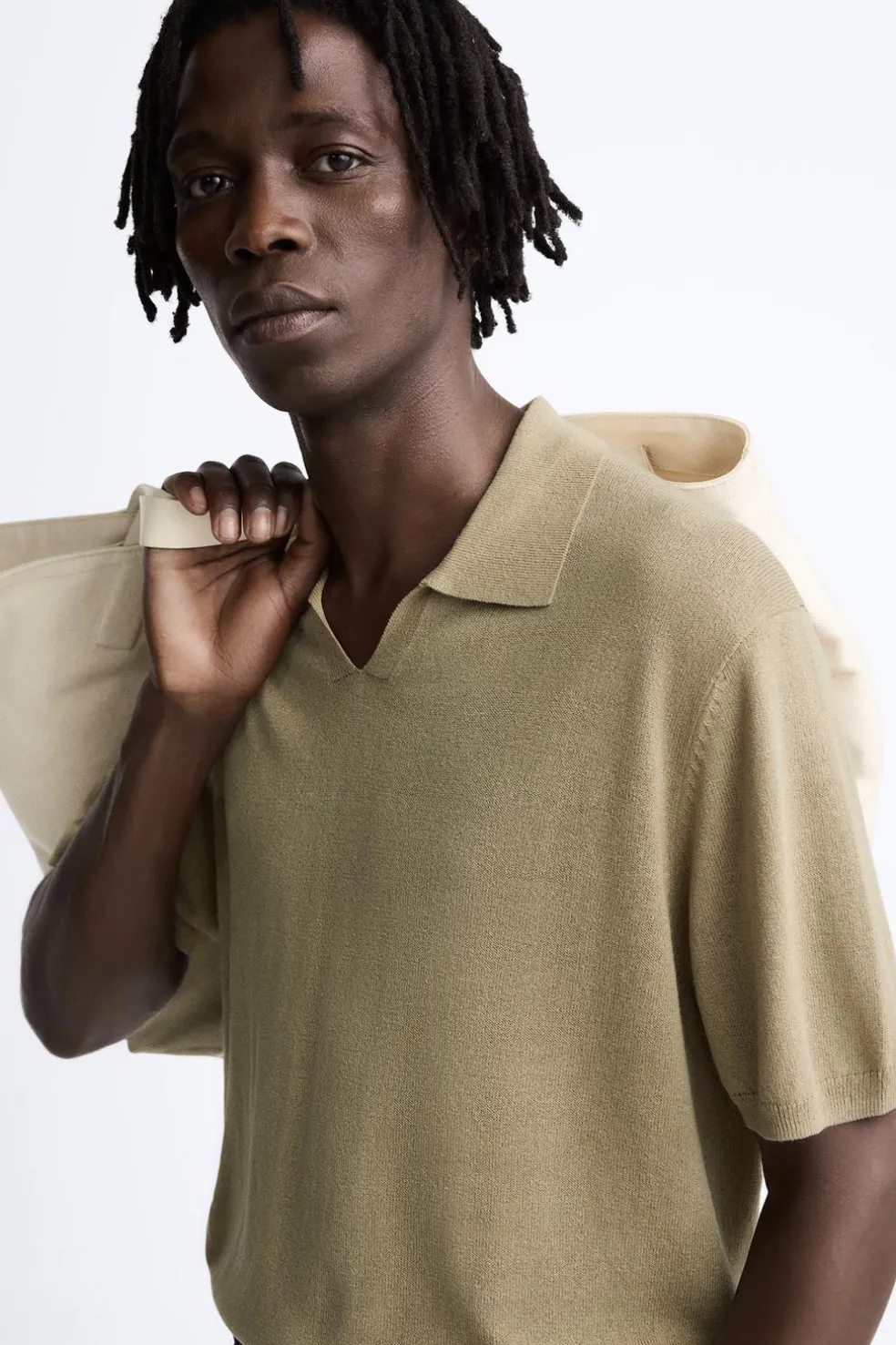 ZARA Camisola / Casacos|Polos^POLO DE MALHA LYOCELL - LINHO Bege