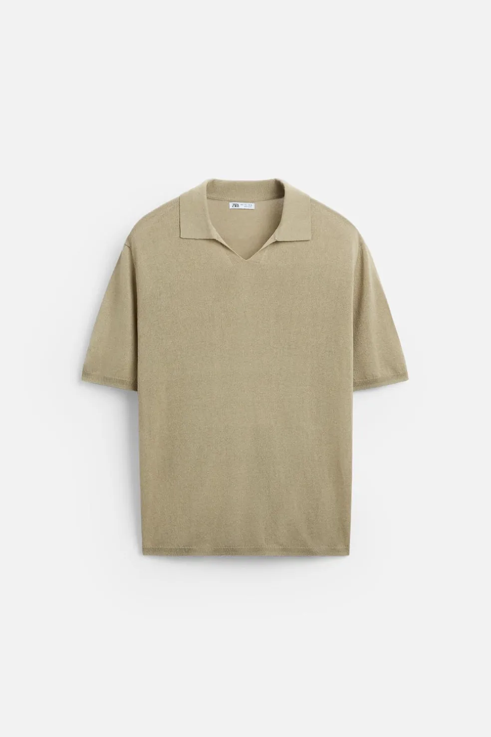 ZARA Camisola / Casacos|Polos^POLO DE MALHA LYOCELL - LINHO Bege
