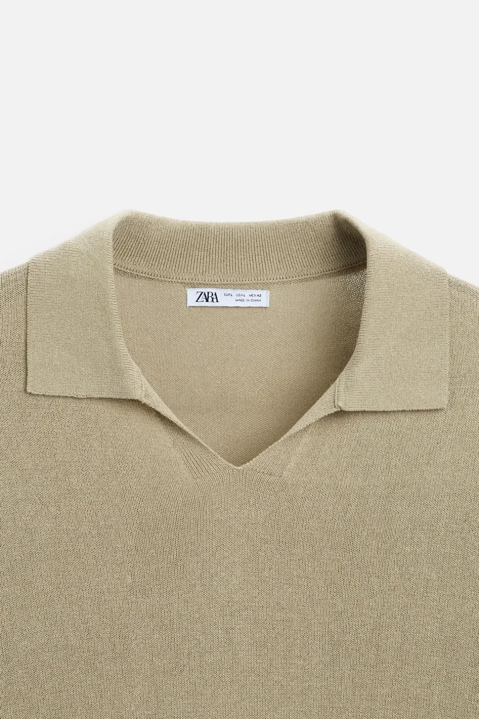 ZARA Camisola / Casacos|Polos^POLO DE MALHA LYOCELL - LINHO Bege